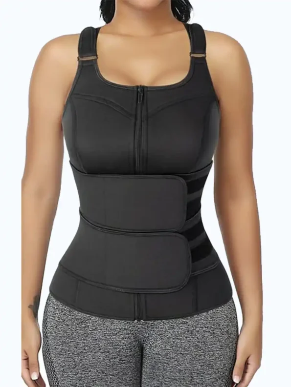 womens-body-shaping-neoprene-waist-trainer-sauna-sweat-suit-compression-undershirt-shapewear-double-strapped-sweat-waist-trainer (5)