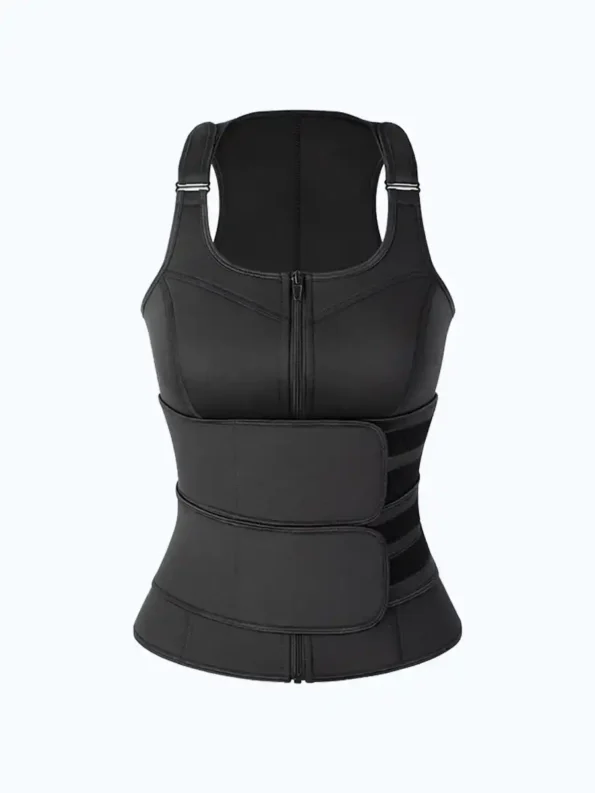 womens-body-shaping-neoprene-waist-trainer-sauna-sweat-suit-compression-undershirt-shapewear-double-strapped-sweat-waist-trainer (6)